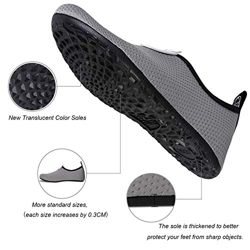 Image of WateLves Water Shoes for Womens Mens Barefoot Quick-Dry Aqua Socks for Beach Swim Surf Yoga Exercise New Translucent Color Soles