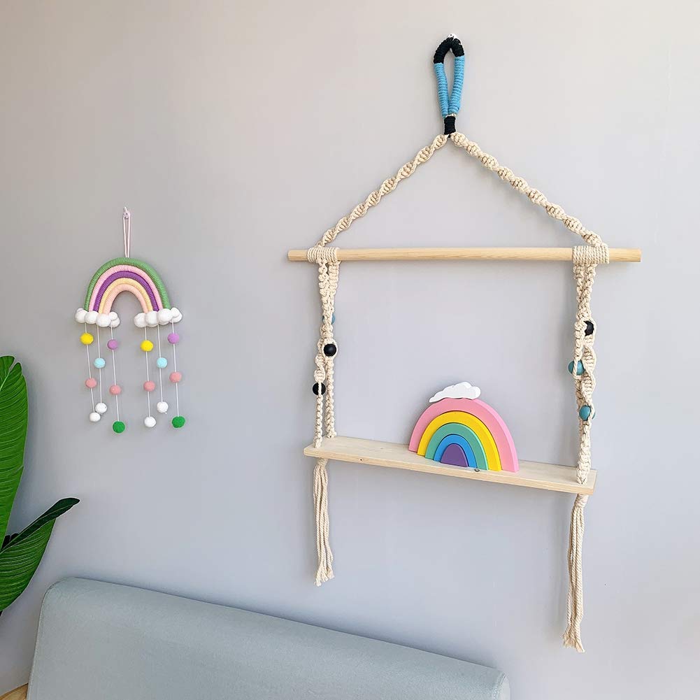 Boho Tassel Garland - 100cm Handwoven Cotton Macrame Wall Hanging For Living Room, Bedroom, Nursery & Parties