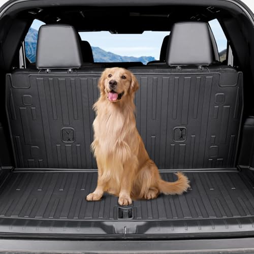 Image of Cargo Mat with Backrest Mats for 2024 2025 2026 Lexus TX 350 /500h /550h+, Fit with Subwoofer, All Weather TPE Protectors Cargo Liner Accessories for TX350 /TX500h /TX550h+