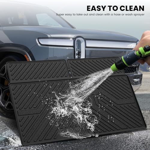Image of LASFIT Cargo Liner & 3rd-Row Backrest Mats for Rivian R1S 2022-2025 | Rear Cargo Area, 3rd-Row Seatback Protection, Premium TPE Liners, Custom Laser Fit, Easy to Wash