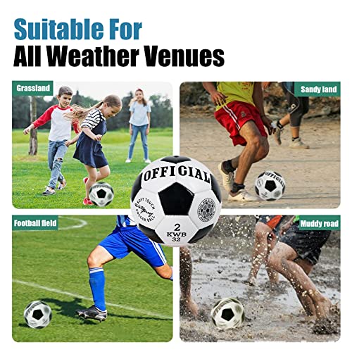 Gkk Soccer Ball Size 2 For Kids Toddler Traditional Soccer Balls For Recreation, Practice, Kids Gift Classic Soccer Training Ball With Air Needle For Outdoor & Indoor Match Or Game #TOP1