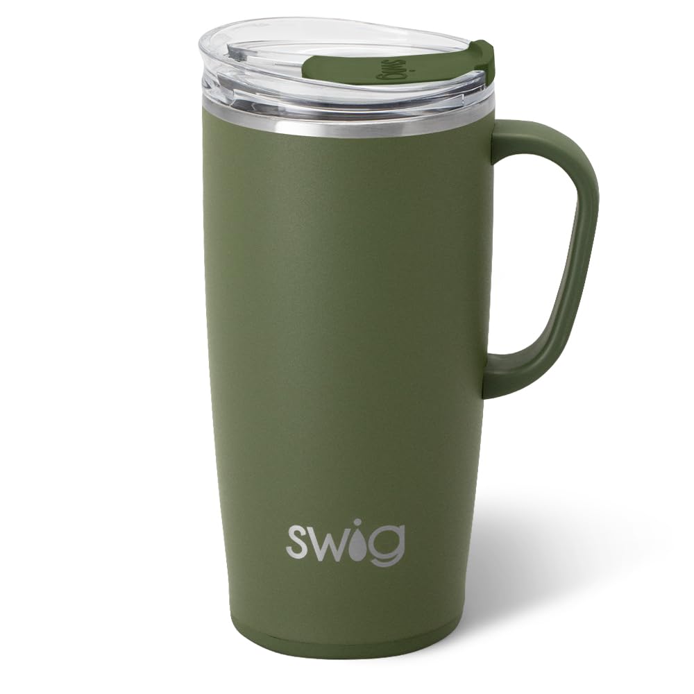Swig Life 22oz Insulated Travel Mug with Handle & Lid, Olive