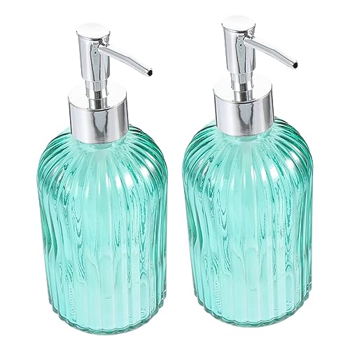 ZHIQISHI Pump bottle, 2pcs Glass Cosmetic Bottle Lotion