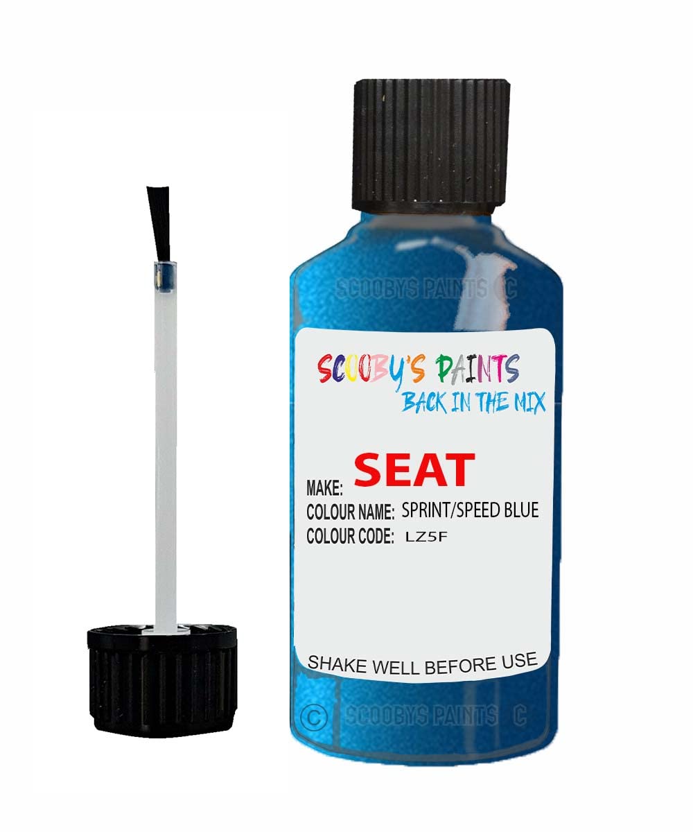 Scoobys Paints Back In The Mix Sprint Speed Blue Touch Up Paint For Seat Ibiza Lz5f 2009-2013 30Ml Bottle Brush Scratch Stone Chip Repair Pen