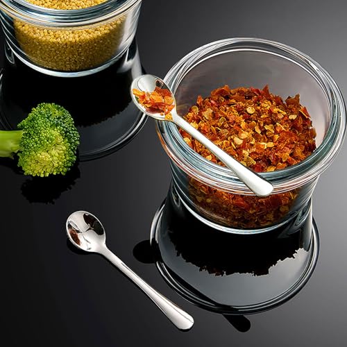 GlamRays Pack of 8 Tiny Stainless Steel Spoons for Spice Jars Mini Size 7.5 cm, Cute Small Scoops for Salt and Spices - Image 4