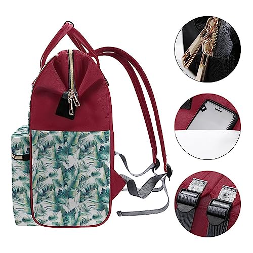 Summer-Palm-Tree-and-Banana-Leaves-Diaper-Bag-Portable-Backpack-Mommy-Bag-Travel-Shoulder-Daypack-for-Outdoor-Working-Beach