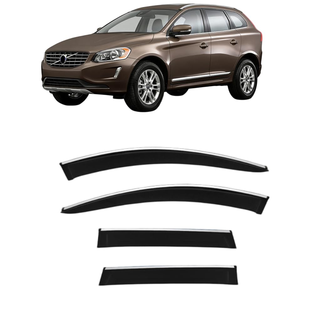 QOEMRHELT 4pc Set In-Channel Wind Deflectors, for XC60 2008-2017 Window Visors Rain Guards Vent Visors Rain & Sun Protection,Car Accessories,4PCS