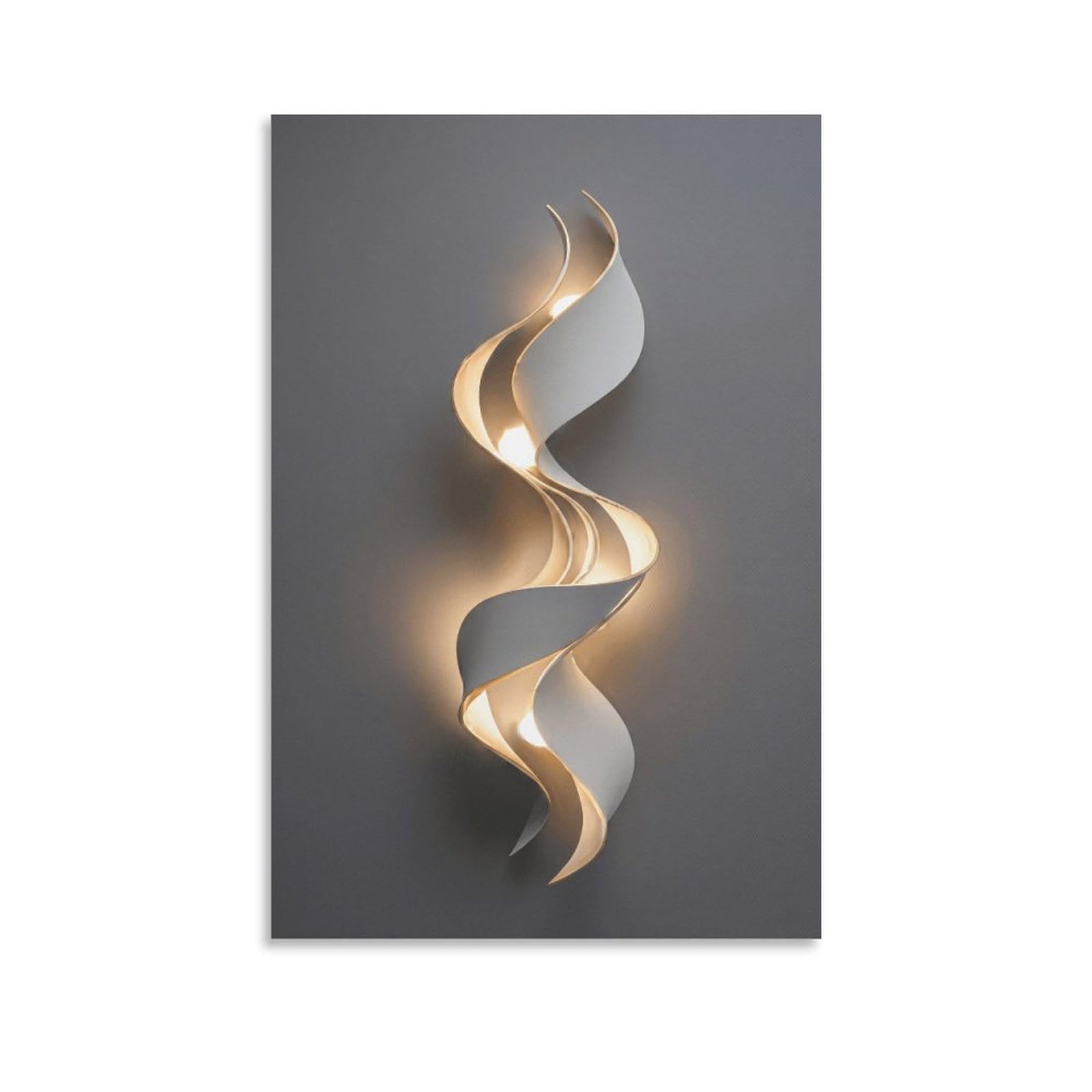 XPASHIQWC White Twisted Spiral Wall Decor Poster Canvas Prints Picture Modern Wall Art Picture Wall Hanging for Bathroom Wall Decor 20x30inch(50x75cm)