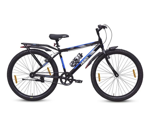 Image of Hero Next 2.0 IBC: Single-Speed Hardtail Steel Bike with V-Brakes, Rigid Suspension, and Unisex Design (Blue & Black, 24T)