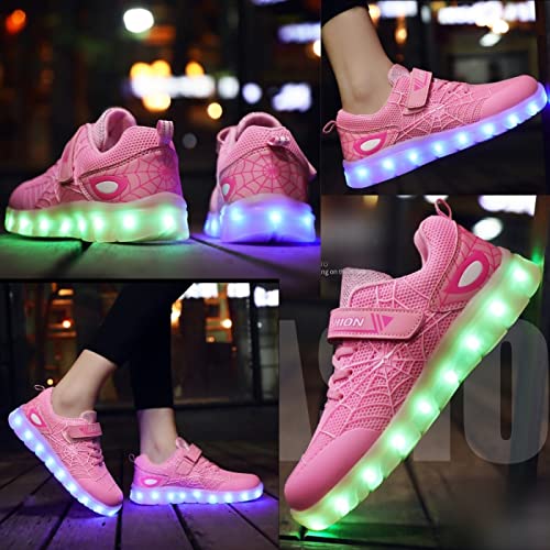 Kids Led Light Up Shoes Flash Sneakers with Spider Upper USB Charge Luminous Trainers for Boys Girls Toddles2