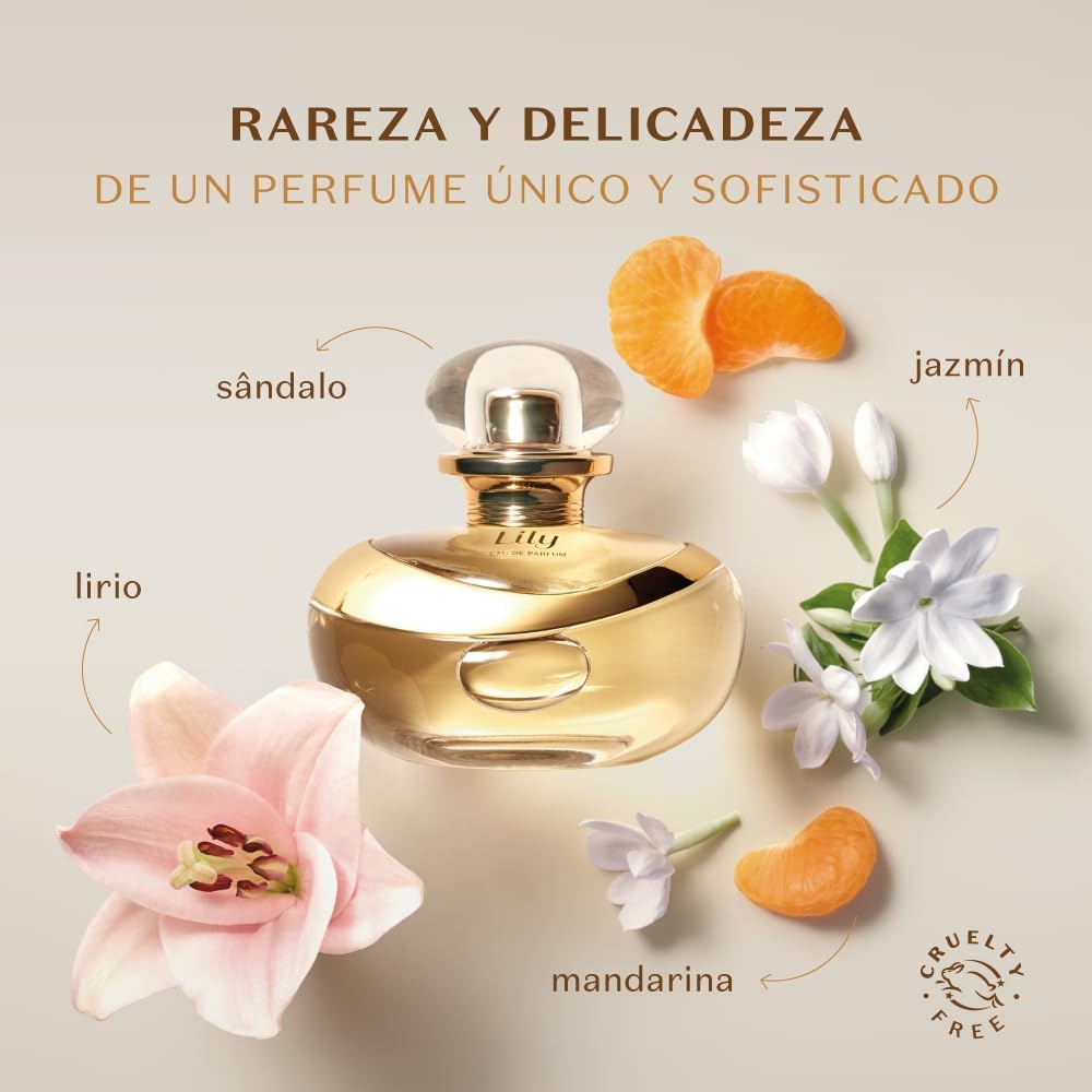 O Boticário Lily Coffret Regalo Set Profumo e Cura della Pelle con 2 Prodotti in Scatola Beige | Lily Crema Idratante Corpo Profumata Satinato 250 g e Lily Profumo Eau de Parfum EDP 75 ml