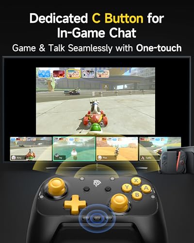 Image of EasySMX S10C Wireless Switch 2 Pro Controller, Hall Effect Joysticks, HD Rumble, Instant Wake-Up, Motion Control, Back Buttons, Turbo, C Button for Switch 2 /Switch /PC /iOS /Android