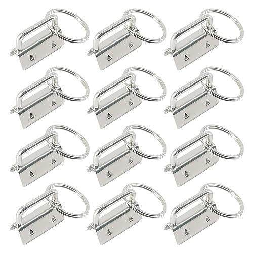 Hocansen 30 Stück Schlüsselband Rohling Schlüsselanhänger Clip 32mm Bandschwanzklemme für DIY Handarbeit,Gurtband und Schlüsselringen (32mm/Silber)