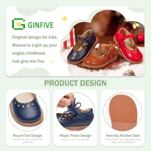 Image of GINFIVE Toddler Girls Mary Jane School Oxford Dress Flat Shoes for Wedding