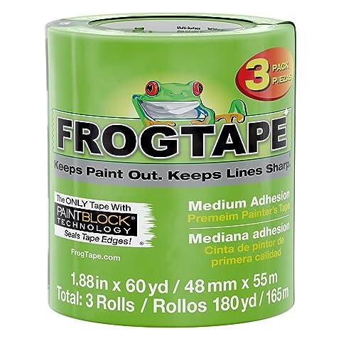 FROGTAPE Multi-Surface Painter's Tape with PAINTBLOCK, Medium Adhesion, 1.88 Inches x 60 Yards, Green, 3 Rolls (240661) Cover