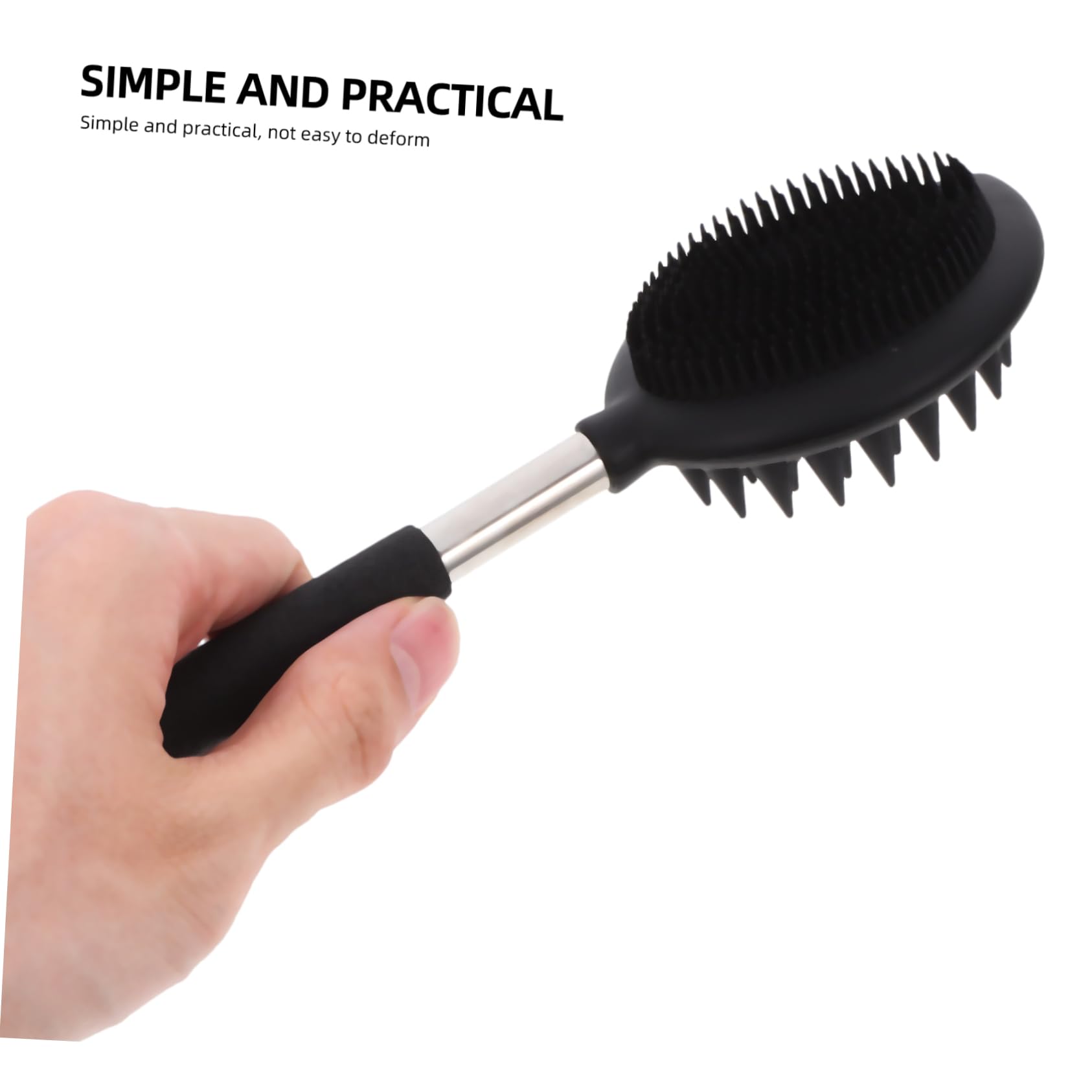 Didiseaon 5 Pz Spazzola da bagno in silicone Indietro scrubber per doccia scrubber da bagno esfoliante spugna di luffa spazzola da bagno massaggiante spazzola per doccia Gel di silice Black