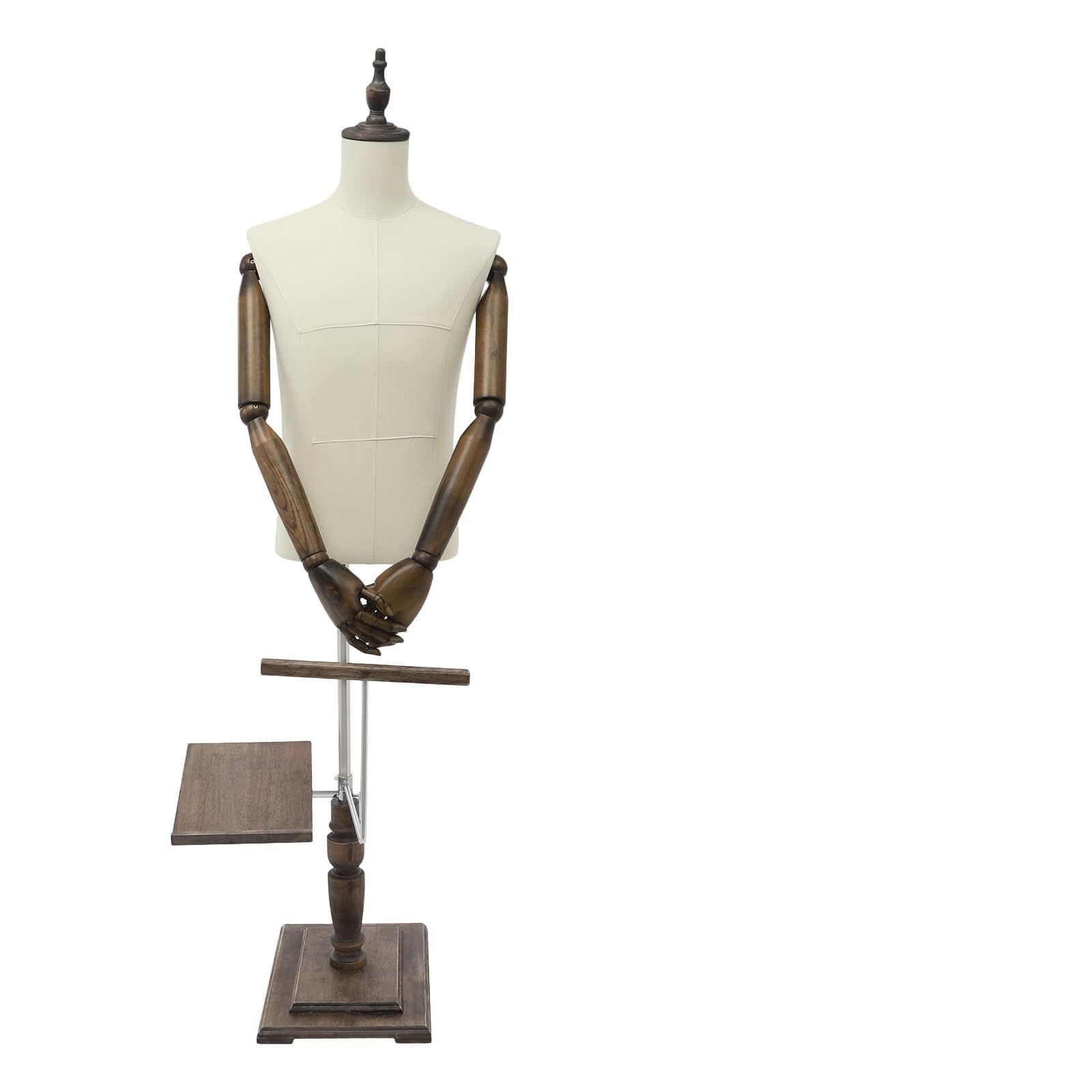 Manekin krawiecki męski, regulacja wysokości 135-180 cm, z uchwytem na buty