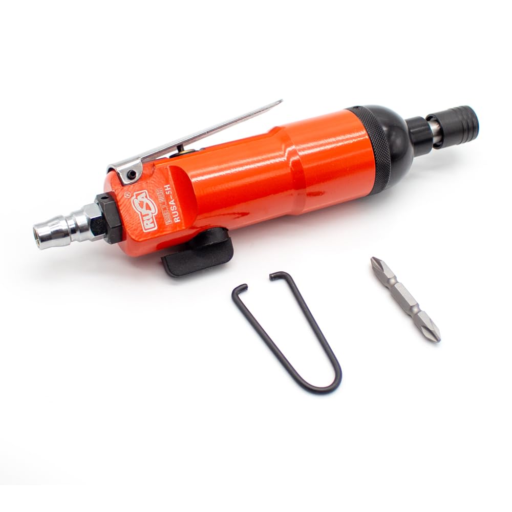 Industrial Strong 1/4 Inch Pneumatic Screwdriver, High-Torque 55N.M 4-6MM Straight Handle Air Screw Driver 13000RPM RUSA-5H