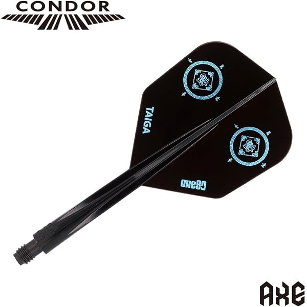 One80×CONDOR AXE ワンエイティ×コンドルアックス Yuki Onodera スモール L ブラック 小野寺由貴選手モデル ダーツ フライト - 1