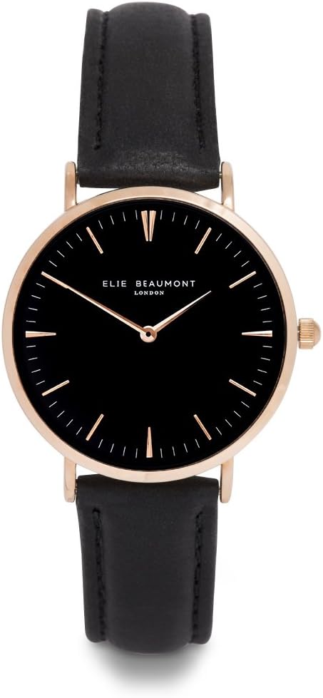 Elie Beaumont Women's Quartz Small Watch with Black Dial Analogue Display -Oxford Small -Black Nappa Leather EB805LBlackBlack