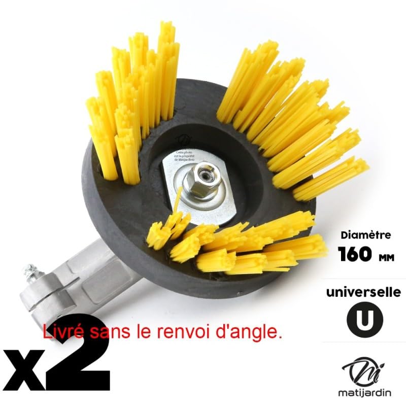 Matijardin - 2 Têtes brosse désherbage débroussailleuse Universelle nylon Rilsan jaune