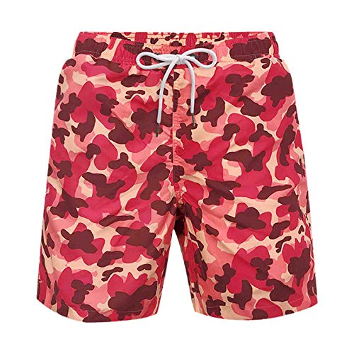 KMMEY Badeshorts Herren 3D Druck Sommer Strandshorts Swim Trunks,Rot,L Cover