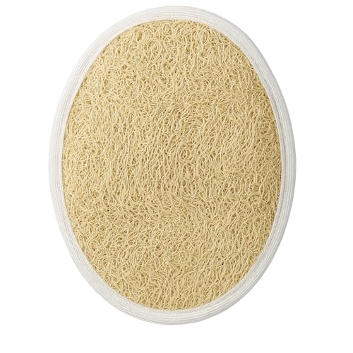 Image of NOAK Natural Oval Loofah for Bathing | Soft & Smooth Body Scrubber | Gentle Exfoliation for All Skin Types, Removes Dead Skin Cells | Easy-to-Hold Bath Sponge | Attractive Pouch Designs | Pack of 2