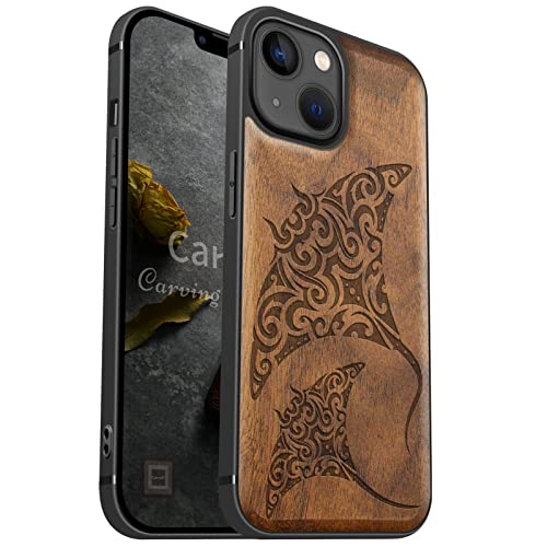 Coque iPhone 13 MagSafe en bois de noyer, style nature unique au quotidien