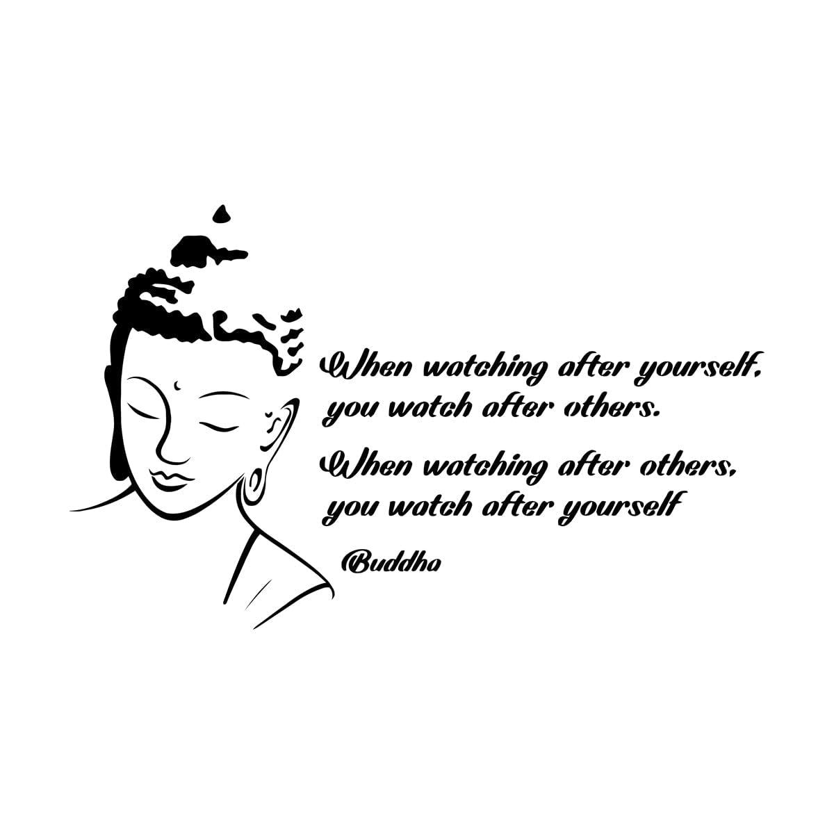 Lzhouting Wall Stickers 0785 Buddha Motivational Quote, Inspirational Buddha Wall Mural Art Decoration, Wall Decals Home Decoration Mural Vinyl Stickers Small - 42X68cm