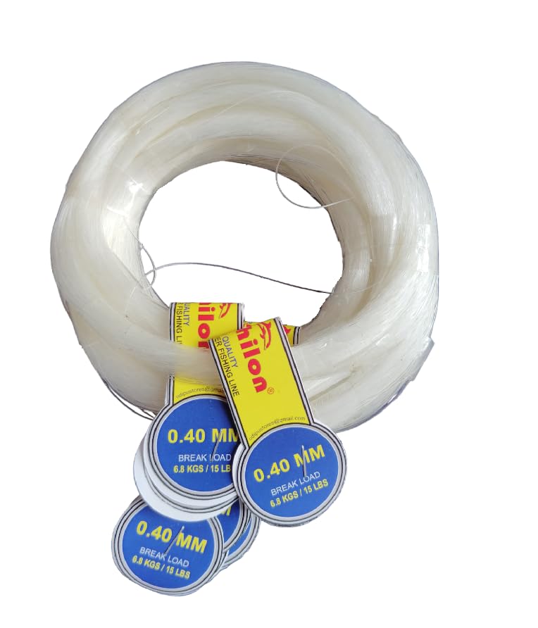 0.40 MM DIA COPOLYMER FISHING LINE in 6 PCS of CONNECTED COIL of 45 METRE EACH for SPORTS and COMMERCIAL FISHING PURPOSE and OTHER APPLICATIONS (270 METRE)