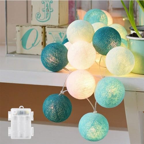 Baumwollkugeln Lichterkette 6m - 40 LED Cotton Ball Lichterkette Mit USB | Warmweiß Für Deko
