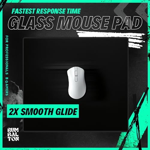 Image of GlassPad 1.0 Glass Mouse Pad for Gaming & Work, XL Professional Mouse Mat | Toughened Glass Surface, Micro Etched | Dirt & Water-Resistant | Enhanced Precision & Speed (Black, 400 * 300mm)