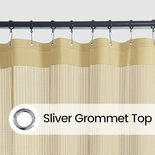 Image of Flame Retardant Hospital Curtain Room Divider, Grommet Flame Resistant Cubicle Curtain Divider Privacy Curtain for Hospital, Medical Clinic, Lab,School(1 Panel,9x8FT, Beige,9x8FT)
