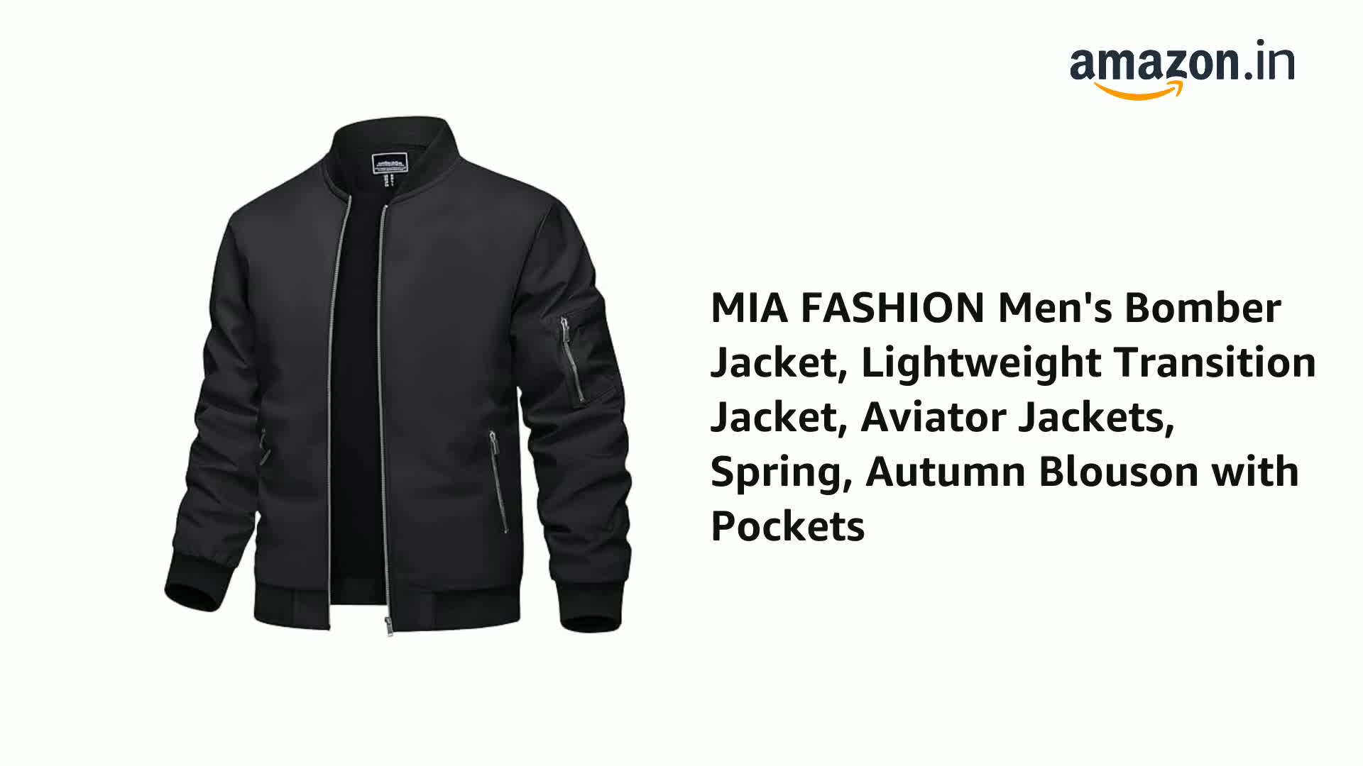 Buy MIA FASHION Men's Nylon Standard Length Bomber Jacket