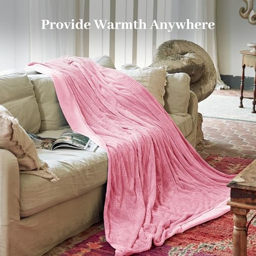 Electric Blanket Queen Size 84''X90'' - Heated Blanket with Dual Control Fast Heating 10 Heating Levels & 10 Hours Auto Off,ETL Certified Machine Washable (Light Pink)