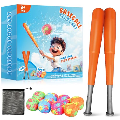 Baseball Toys for Kids 3-5: Baseball Set with 2 Bats and 8 Oversi...