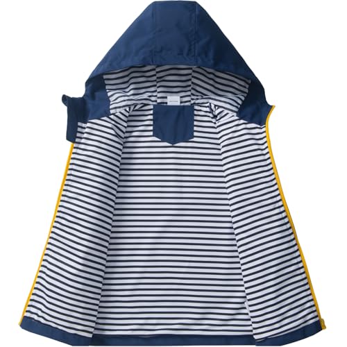 Image of Boys Rain Jacket with Detachable Hood Lightweight Raincoats for Kids