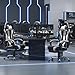 Yaheetech Gaming Chair, Video Game Chair with Massage Lumbar Support and Footrest Height Adjustable Ergonomic Computer Gaming Chair with Swivel Seat and Headrest, Black/White