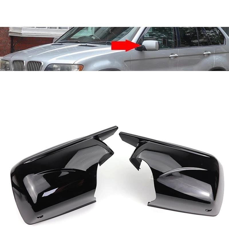 Coques de rétroviseurs noir brillant premium style pour SUV X5 E53