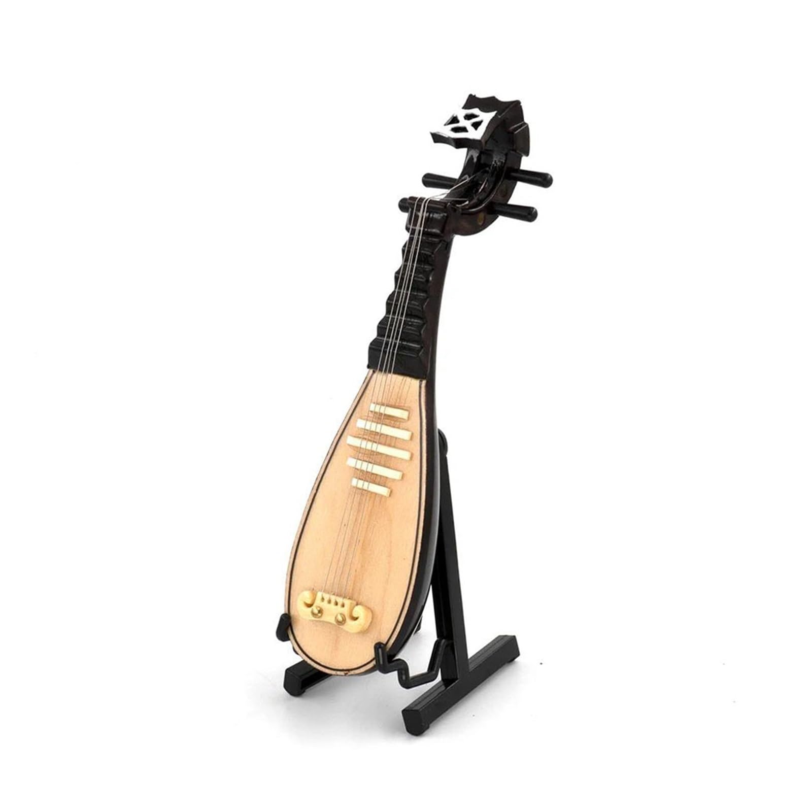 miniaturowa Ozdoba na instrument Miniaturowy Model Chińskiej Lutni Z Walizką Podporową Mini Dekoracja Akcesoriów Do Instrumentów Muzycznych (Size : 10cm)