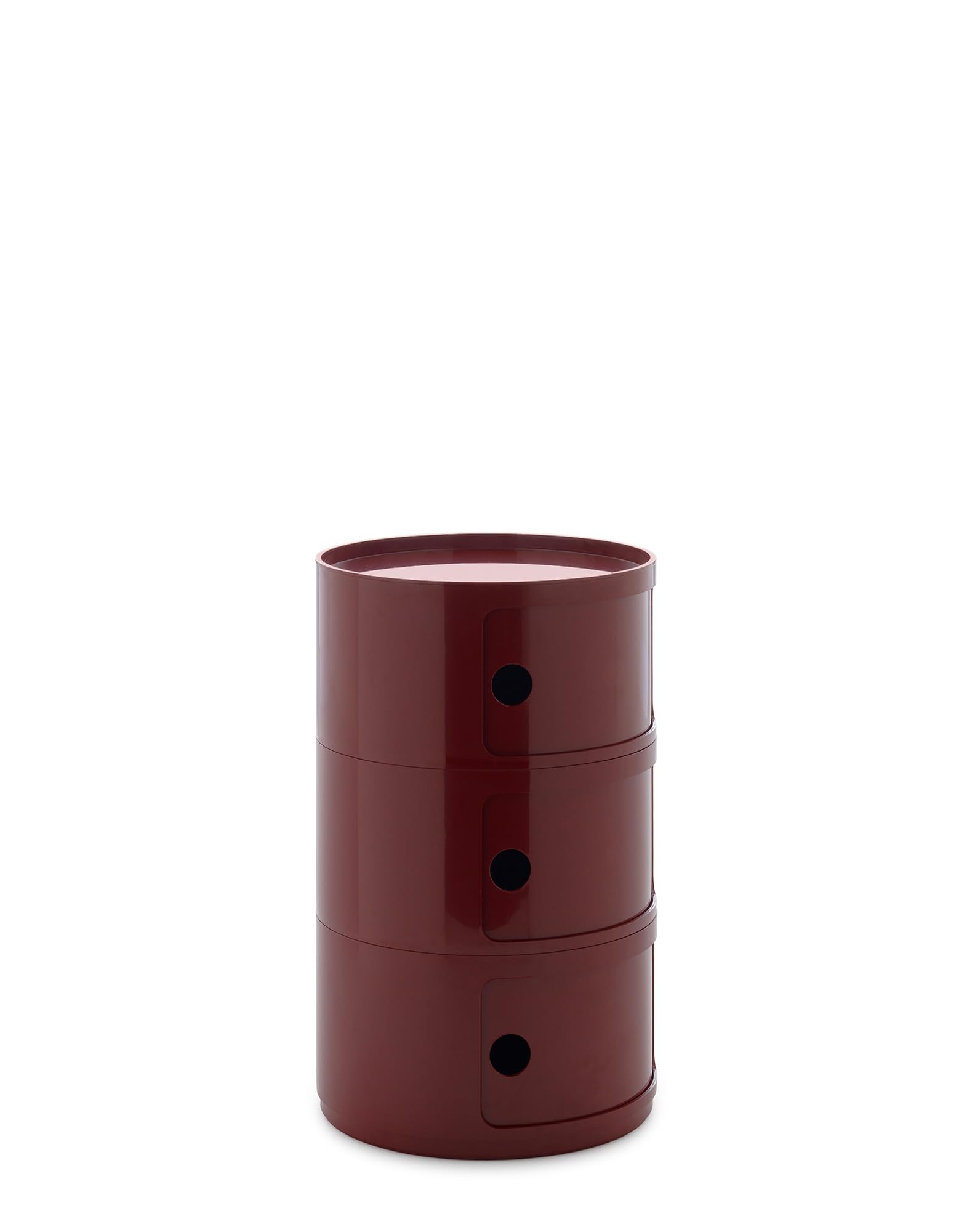 Kartell Componibili Big, Mobile Contenitore 3 Elementi, Diametro 42 cm, Bordeaux