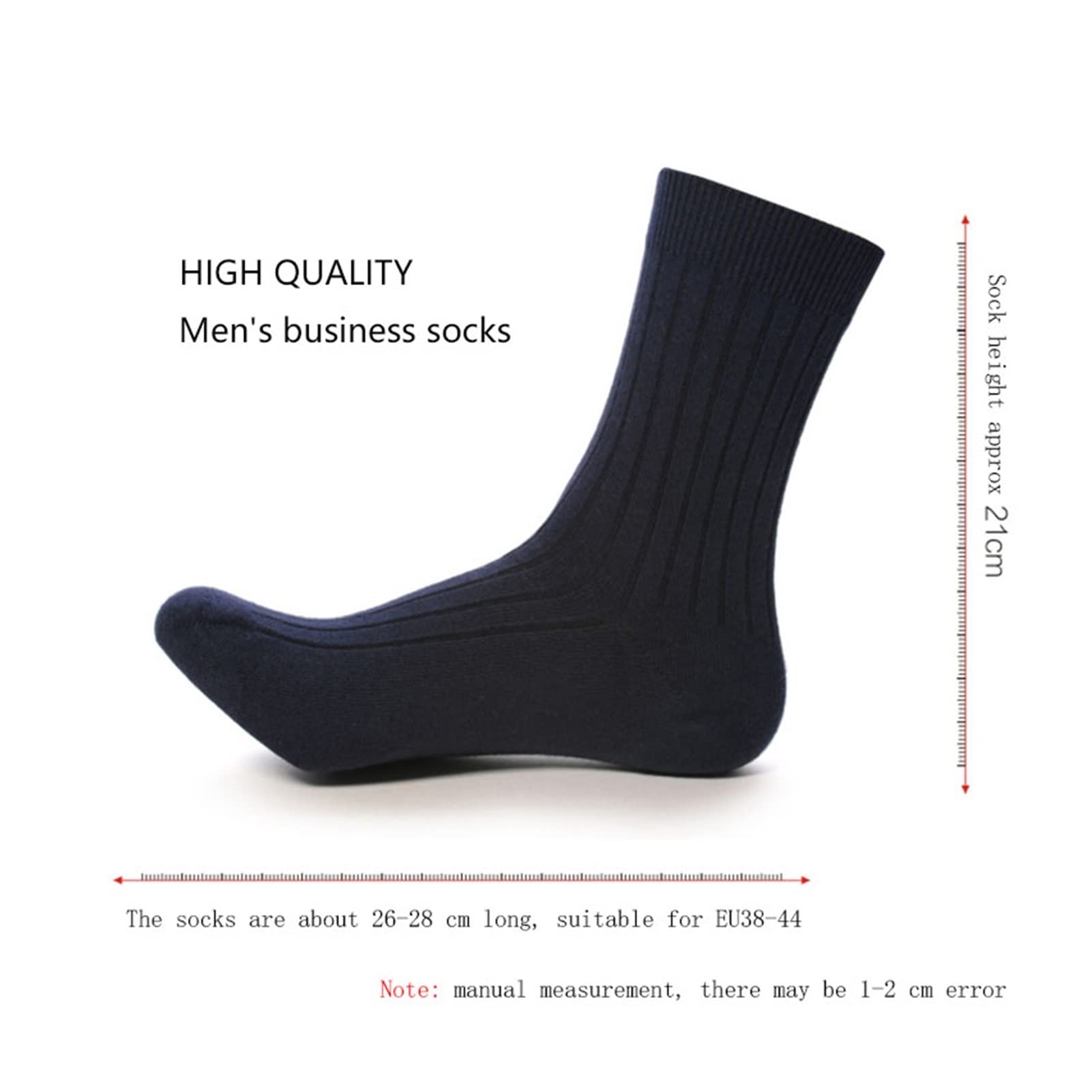 ZZSRJ 5 Pares de Calcetines for Hombres algodón Negro Blanco Calcetines de Negocios Medias de los Hombres (Color : White, tamaño : EU38-44 US6-11)