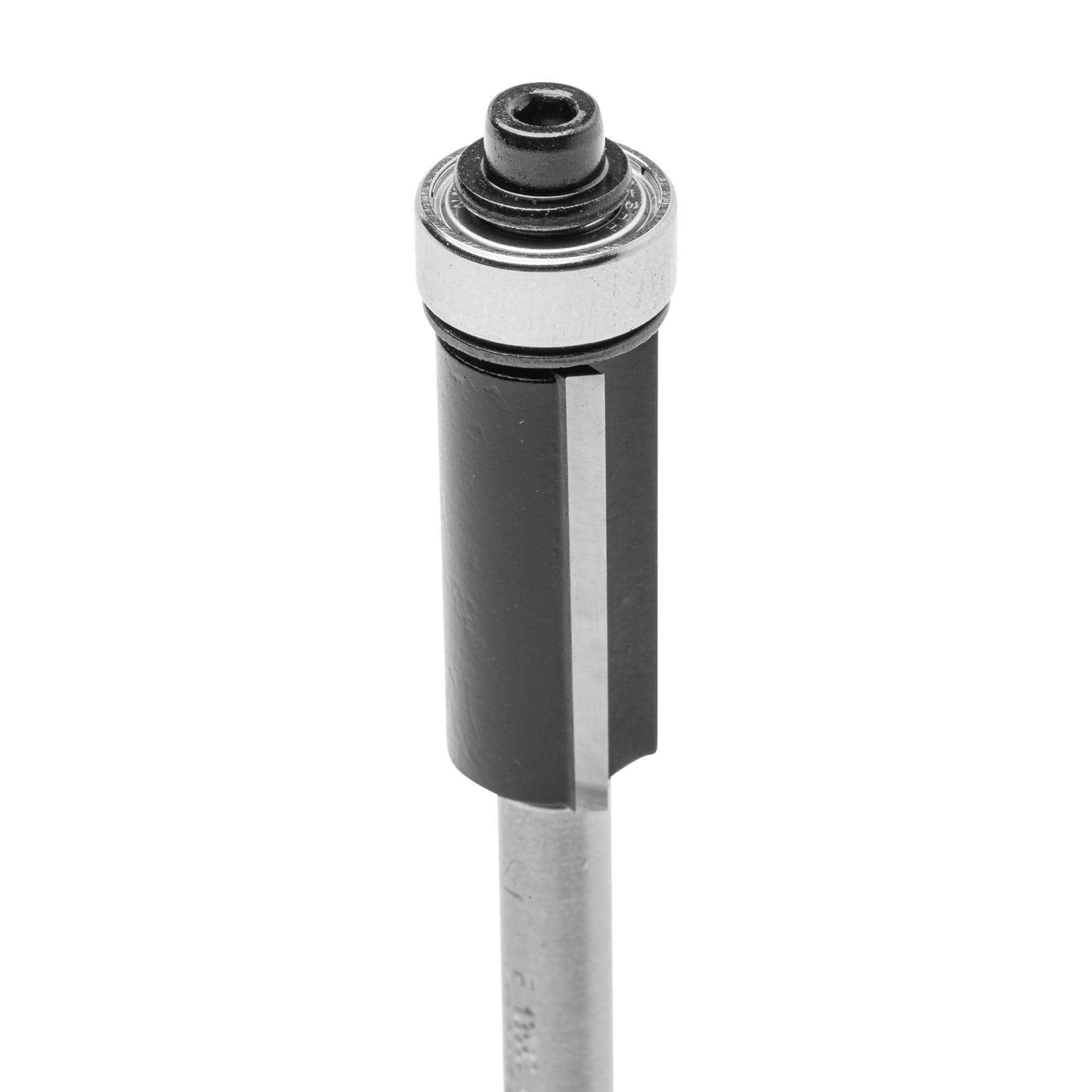 ENT 13563 Bündigfräser HW, Schaft (S) 6 mm, Durchmesser (D) 12,7 mm, NL 25,4 mm, GL 68 mm, SL 32 mm, mit Kugellager, Oberfräser für die Holzbearbeitung