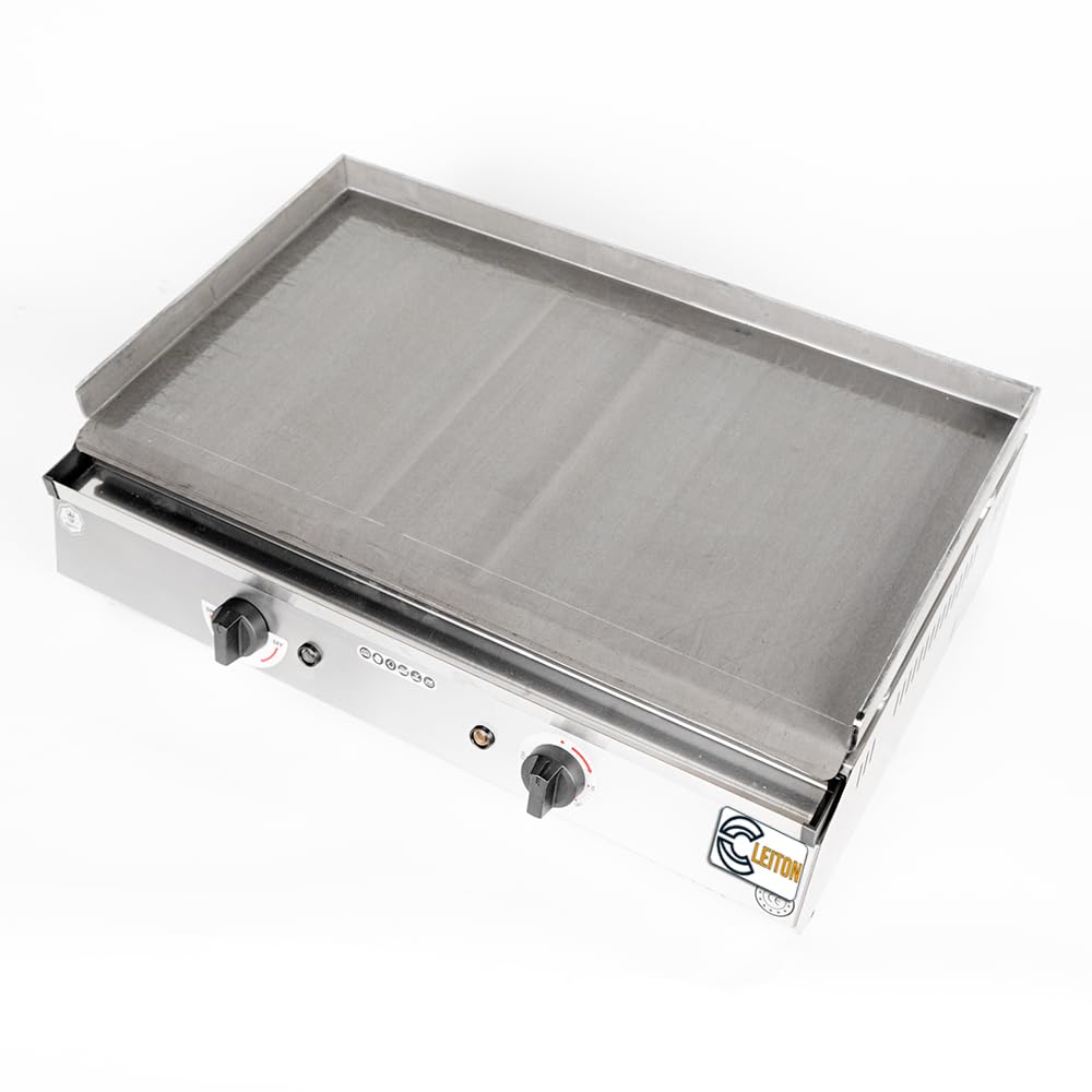 Cleiton® Plancha Industrial de Acero Inoxidable Eléctrica 70 cm Sobremesa Grosor de la Placa 4 mm para un Rápido Calentamiento con Termopar CE | Potencia 2,8 kW | Bares y Restaurantes