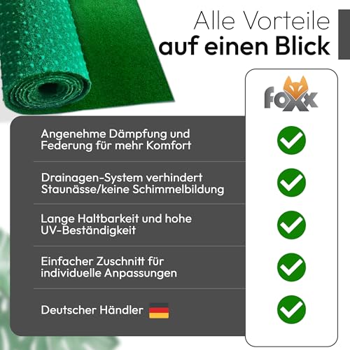 Kunstrasen 100x200 – Wetterfester Outdoor Teppich in Grün für Balkon, Terrasse & Garten | Robuster Filz Teppichboden als Rasen-Alternative