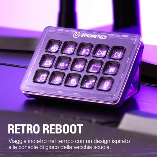 Stream Deck MK.2 Atomic Purple (Edizione Limitata) – Controller da studio, 15 tasti macro, attiva azioni nelle app e in software quali OBS, Twitch, ?YouTube e altro, funziona con Mac e PC - Controller - Immagine 4
