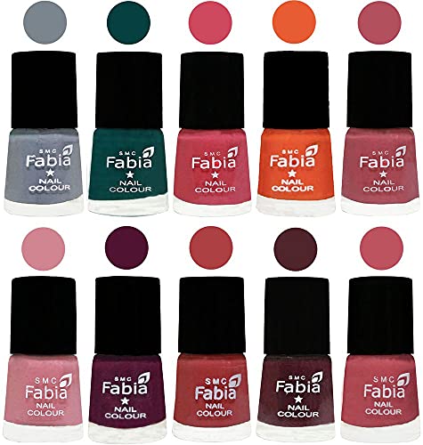 Image of ALL IN ONE (PACK OF 10), Long Lasting Glossy Nail Polish, 6 ml Each, All Vibrant Colours,02074