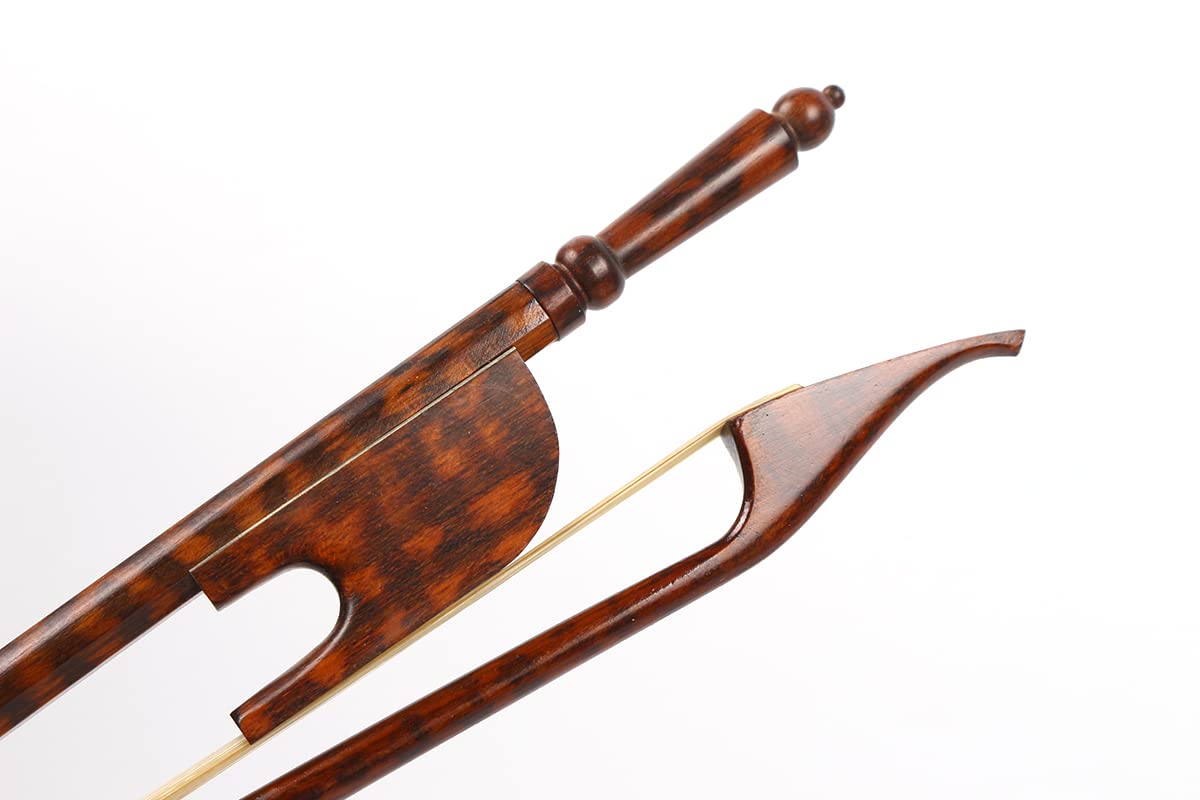 Yinfente 4/4 Snakewood Violín Arco Largo Tornillo Barroco Arcos Exterior Madera Natural Arco Pelo Recto Fuerte