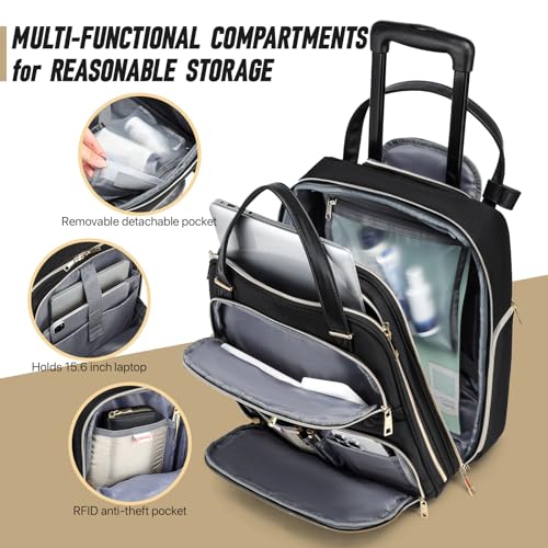 Carry-On Underseat Luggage with Wheels,Underseat Lightweight Suitcase for Women Men,16 inch Airlines Luggage for Overnight Business Travel2