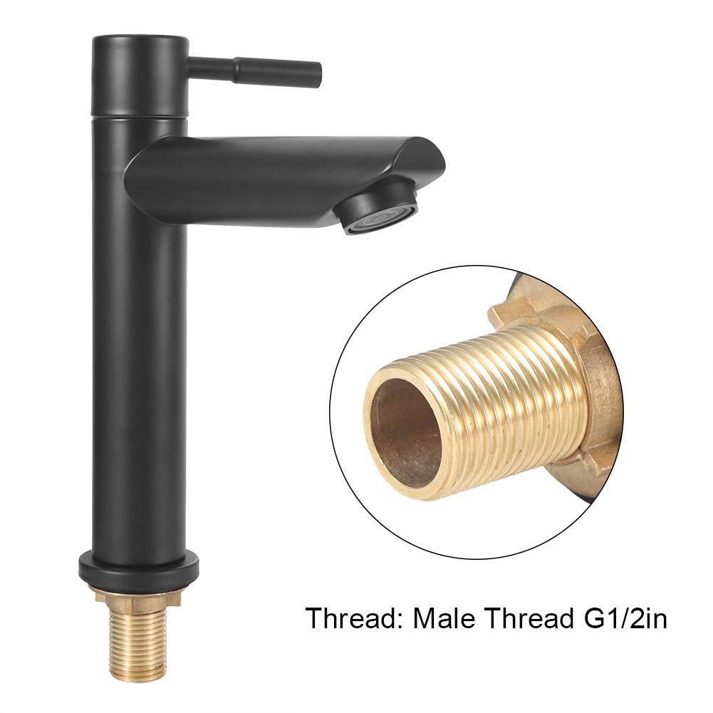2in Kitchen Faucet Stainless Steel Water Tap Male Thread Single Cold Water Tap for Home Bathroom Basin Kitchen — view 5